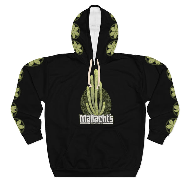 Mallacht's Plants Hoodie with "Tricho-Top" logo on sleeves and hood - Unisex Pullover Hoodie