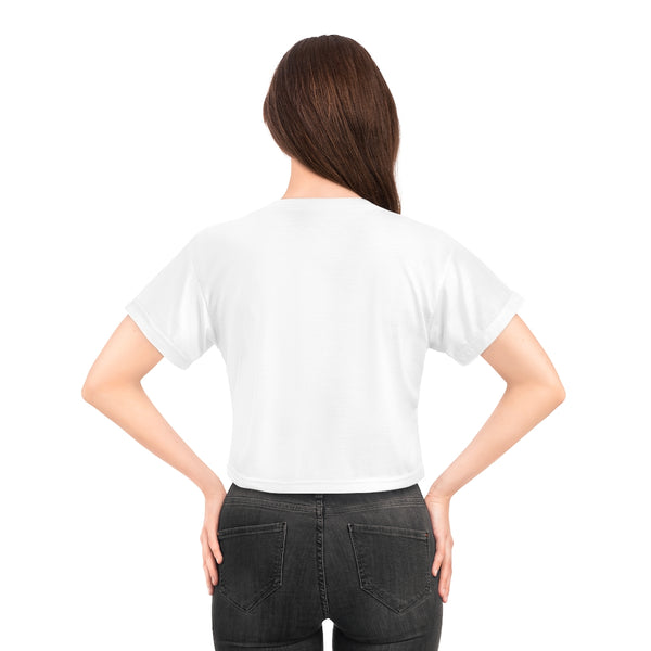 "Tricho-Top" Design (White) - Mallacht's Gear - Women's Crop Top Tee